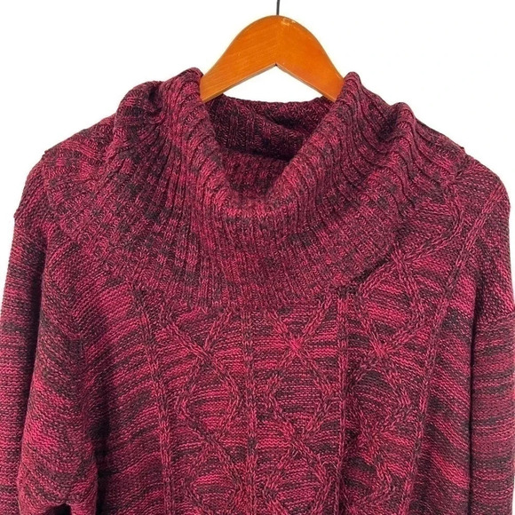 Jason Maxwell Striped Purple Black High Turtleneck Sweater Plus Size 1X Pullover - Picture 2 of 8